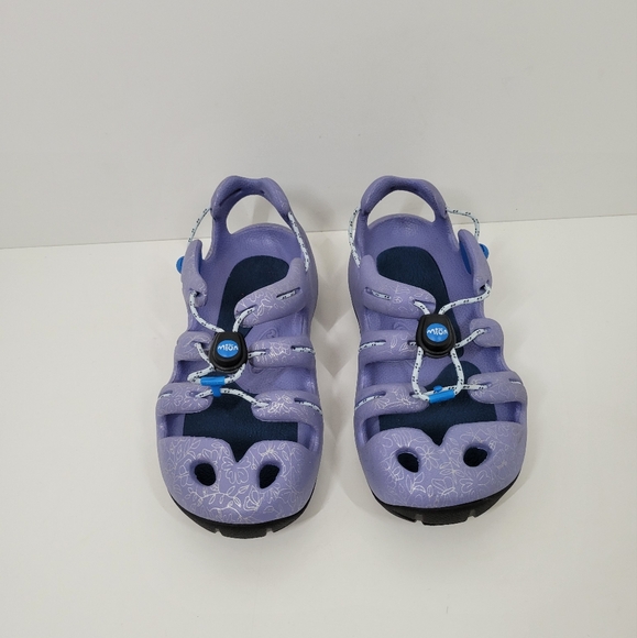 Mion Purple Floral Waterproof Hiking Swim Sandal Shoes Youth Girl Size 3 - Picture 2 of 6